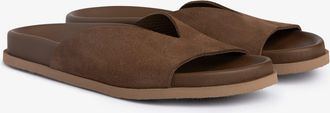 Pedro Garcia Flat slide in brown suede | Deva | Spring Summer 26 | PEDRO GARCIA