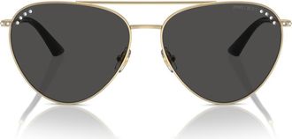 Jimmy Choo London 60mm Pilot Sunglasses in Pale Gold /Dark Grey at Nordstrom