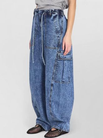 Alaia denim low-rise wide-leg cargo trousers