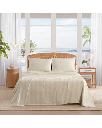 Tommy Bahama Coastline Micro Stripe Cotton Percale Sheet Set