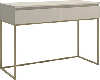 Selsey Selsey - Bemmi Escritorio De Tocador Con Estructura De Metal Dorado- 120 Cm - Gris Beige