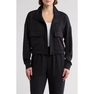 Zella Whisper Scuba Knit Jacket in Black at Nordstrom Rack, Size X-Large