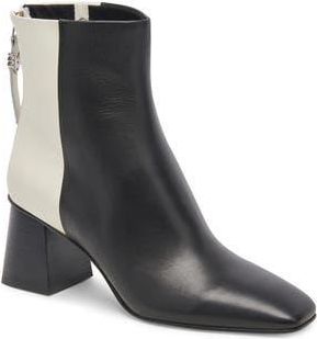 Dolce Vita Fifi Block Heel Boot in Black White Leather at Nordstrom Rack, Size 7.5