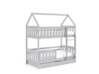 AKL FURNITURE Cama infantil pino gris 80x190