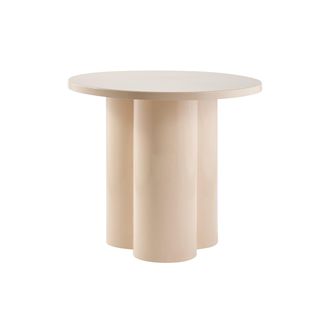 Miliboo Mesa Auxiliar De Dise&ntilde;o En Metal Esmaltado Beige D51 Cm Zelie