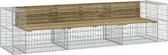vidaXL Vidaxl - Garden Bench Gabion Design 287x71x65.5 cm Impregnated Wood Pine