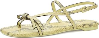 Kate Spade New York Loop Flat Sandals Womens Sandals Pale Citron : 8.5 M, Leather