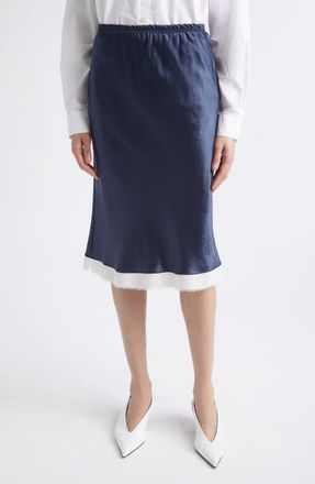 Maria McManus Bias Ribbon Midi Skirt in Navy at Nordstrom, Size X-Small