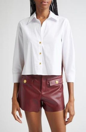 L'agence Logo Graphic Woven Shirt in White/Multi at Nordstrom Rack, Size Xx-Small