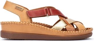 Pikolinos Bruin Mix Damesandaal - Dames - Sleehakken - Bruin - 41 EU - Schoenen