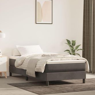 vidaXL Vidaxl - Colch&oacute;n De Muelles Ensacados Terciopelo Gris Oscuro 80x200x20cm