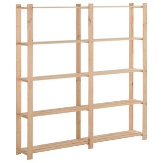 Berkfield Home 5-Tier Storage Rack 170x28.5x170 cm Solid Pinewood in Brown