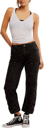 Free People We The Free Supersonic Pants Womens Black Cotton Ankle KFC772