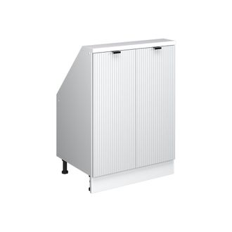 Vicco Armario De Cocina Para Techo Inclinado R-line, Ondulaci&oacute;n Blanca, 60 Cm Con 2 Puertas, Vicco