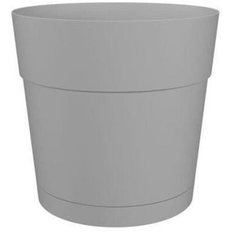 Artevasi Artevasi - Vaso De Flores Y Plantas Redondo Capri Large - Pl&aacute;stico - Dep&oacute;sito De Agua - Di&aacute;metro 35 Cm - Gris Claro