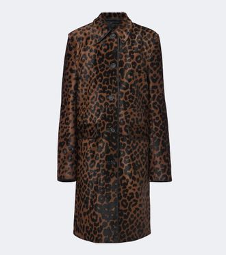 Toteme Leopard-print calf hair coat