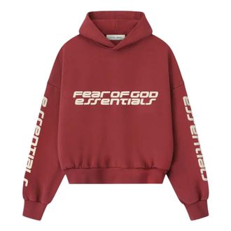 Fear of God Cropped Relaxed Hoodie Crimson 192HO256901F