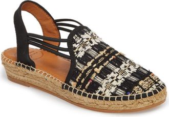 Toni Pons Noa Espadrille Sandal in Black Embellished at Nordstrom, Size 5.5-6Us