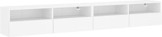 vidaXL Vidaxl - Muebles De Pared Tv 2 Uds Madera Ingenier&iacute;a Blanco 100x30x30 Cm