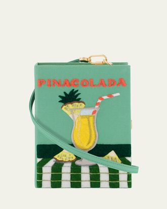 Olympia Le-Tan Pina Colada Book Clutch Bag with Strap
