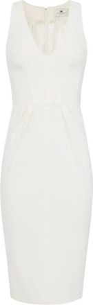 Elisabetta Franchi Lightweight Crepe Dress - Dames - Casual kleedjes - Beige - L - Polyester - Kleedjes