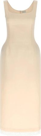 Magda Butrym 19 Midi Jurk - Dames - Casual kleedjes - Beige - S - Katoen - Kleedjes