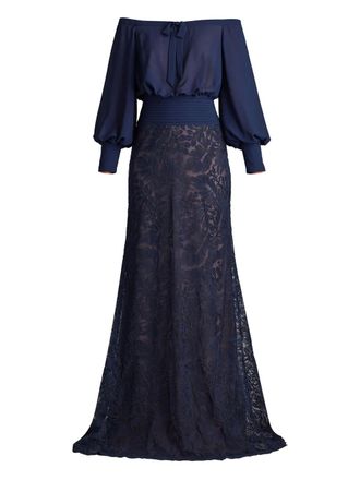 Tadashi Shoji Azura off-shoulder jurk - Blauw