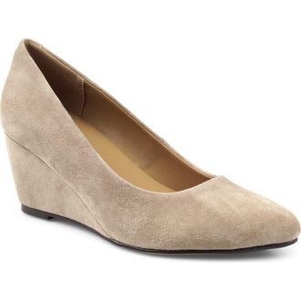 National Comfort Wedge Pump in Taupe Suede at Nordstrom, Size 10