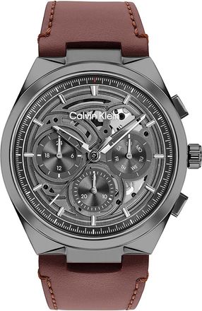 Calvin Klein Mens Skeleton Dial Chronograph Watch - Brown - OS