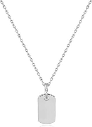 Ania Haie Womens Glam Tag Pendant Necklaces In Silver