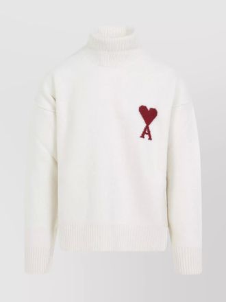 Ami funnel neck knit sweater design