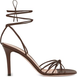 Gianvito Rossi Leren sandalen met veters - Bruin