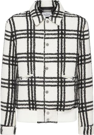 Philipp Plein Gothic Bomber - Heren - Zomerjassen - Wit - 4XL - Wol - Jassen
