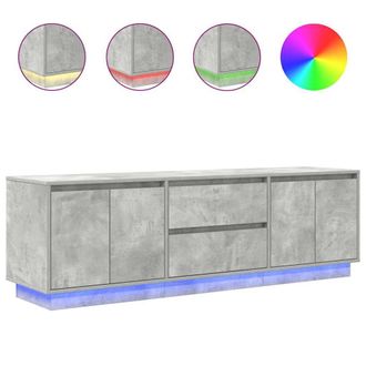 Berkfield Home TV Cabinet with LED Lights Concrete Grey 160.5x41x50 cm