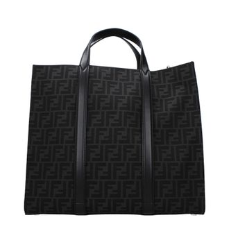 Fendi Herens Handtassen Stof Zwart/Palladium