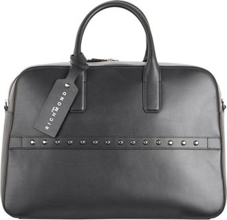 John Richmond Borsone met Studs en Dubbele Handgreep - Heren - Weekendtassen - Zwart - ONE Size - Leer - Tassen