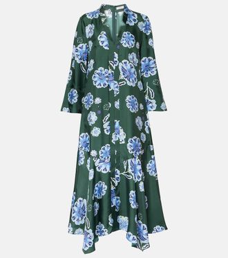 Dorothee Schumacher Abito midi Big Garden in twill di seta