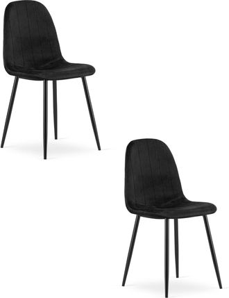 OEM Silla Padva - Terciopelo Negro / Patas Negras X 2