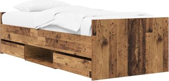 vidaXL Estructura De Cama Madera Envejecida Madera De Ingenier&iacute;a Vidaxl