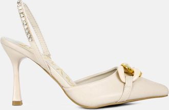 London Rag pull me diamante embellished chain sandals