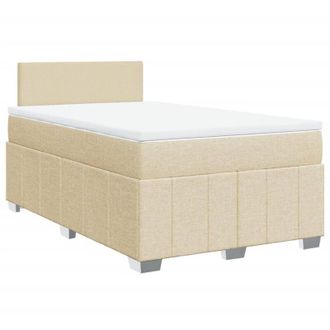 vidaXL Cama Box Spring Con Colch&oacute;n Tela Color Crema 120x200 Cm Vidaxl