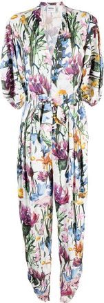 Stella McCartney Rewild floral-print jumpsuit - women - Viscose/Spandex/Elastane - 44 - White