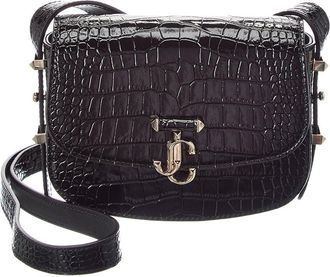 Jimmy Choo London Croc-Embossed Leather Crossbody