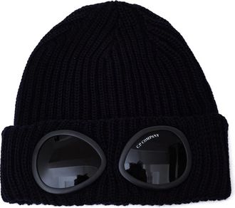 C.P. Company Goggle Beanie - Heren - Hoeden - Blauw - ONE Size - Wol - Accessoires