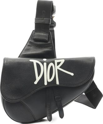 Dior 2000s saddle leather messenger bag - Black