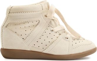 Isabel Marant Bobby 50 Perforated Suede Wedge Sneakers - Off White - 41 (IT41/ UK8)