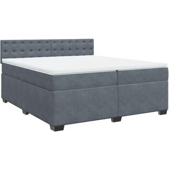 vidaXL Cama Box Spring Con Colch&oacute;n Terciopelo Gris Oscuro 200x200 Cm Vidaxl