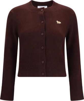 Maison Kitsun&eacute; Baby Fox Cardigan - female - Maison Kitsun&eacute; - Cardigans - Brown - XS - Knitwear