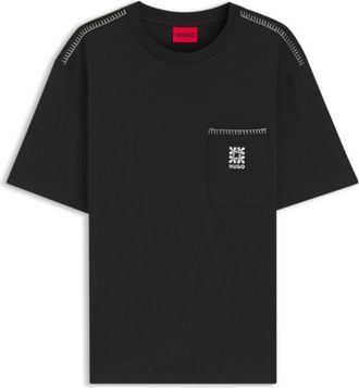 HUGO BOSS Cotton-jersey T-shirt with embroidered logo