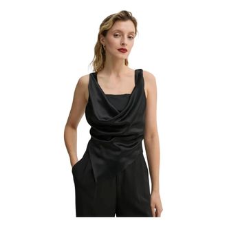 Nanushka Petra Draped Top - Tops - Mujer - Negro - XS